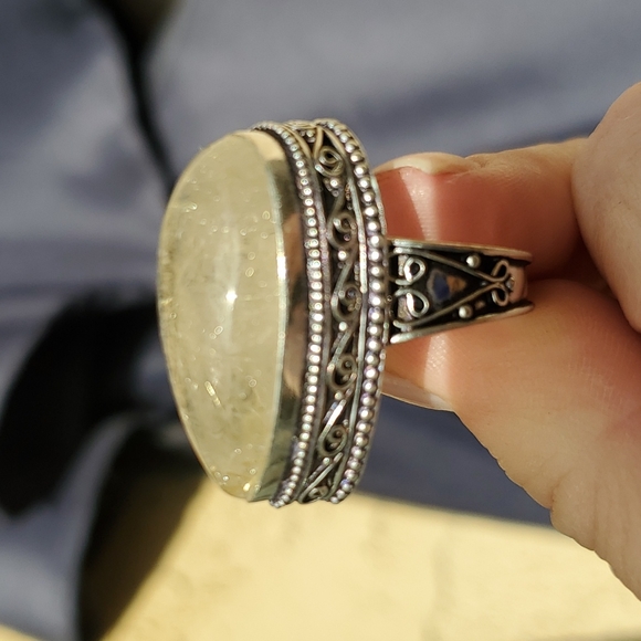 New Golden Rutile 925 Silver Ring. - Picture 12 of 13